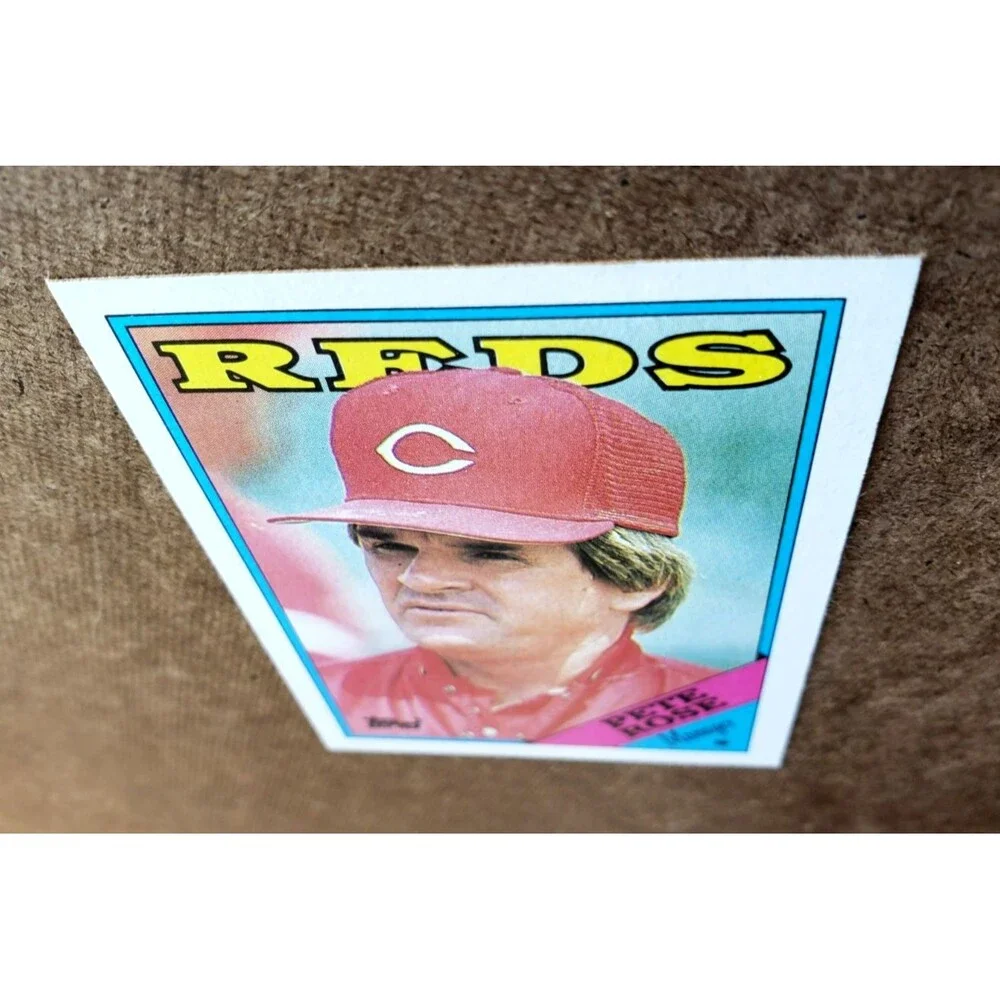 Vintage 1988 Topps PETE ROSE CINCINNATI REDS TEAM CHECKLIST MLB Card 475 CORNERS